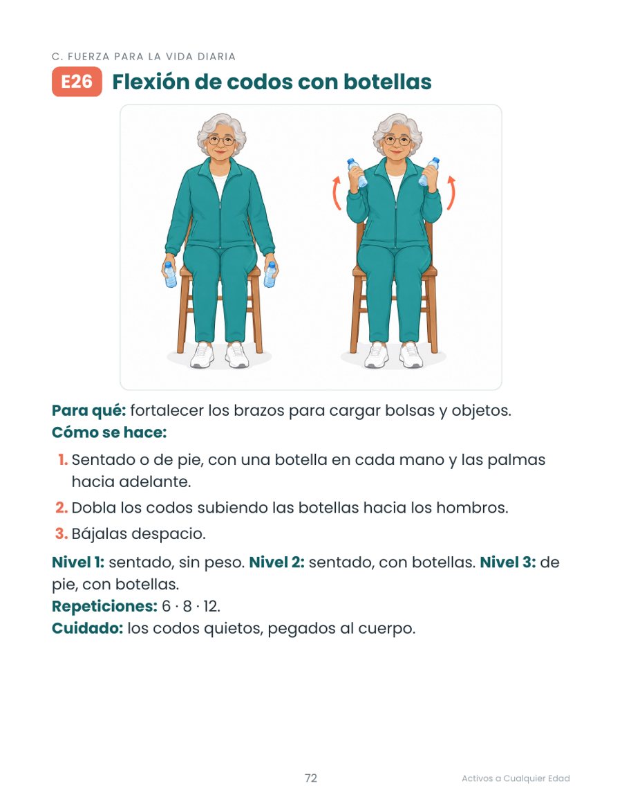 Ficha del ejercicio E26 con ilustración y pasos