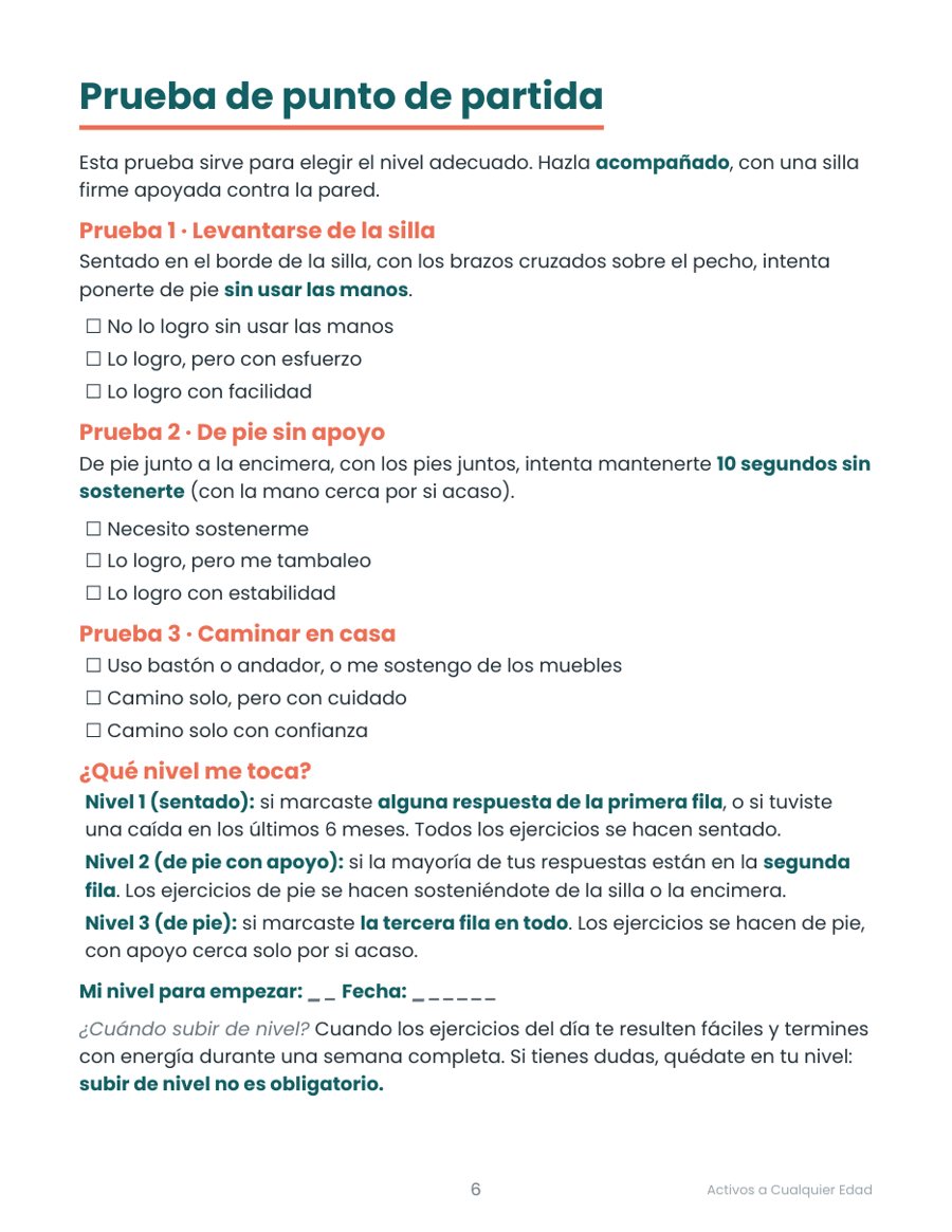 Prueba de punto de partida para elegir el nivel